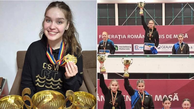 Constănțeni cu care ne mândrim! Elena Zaharia de la CSM Constanța este triplă campioană națională de tineret la tenis de masă