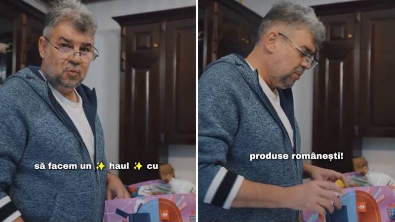 (VIDEO) Marcel Ciolacu, „haul cu produse românești din supermarket” pe TikTok: „Dacă tot am vândut Ardealul, am luat și pateul”
