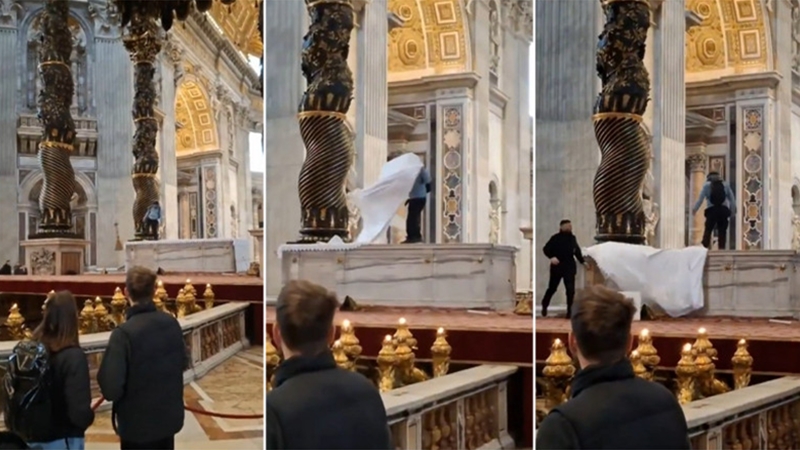 (VIDEO) Incident scandalos provocat de un român la Vatican: a distrus un altar și mai multe candelabre, în Bazilica Sfântul Petru