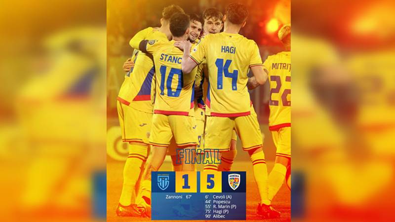 „Tricolorii” au făcut spectacol la Serravalle, în preliminariile CM 2026. San Marino – România 1-5: Alibec a înscris cu o lovitură de cap, în prelungiri