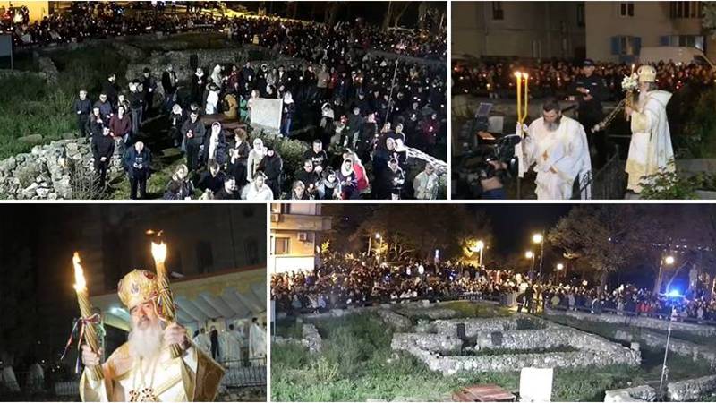 (FOTO) Noaptea de Înviere la Constanța, în imagini: ÎPS Teodosie a adus Lumina Sfântă din largul mării – mii de credincioși au fost prezenți la Catedrala Arhiepiscopală