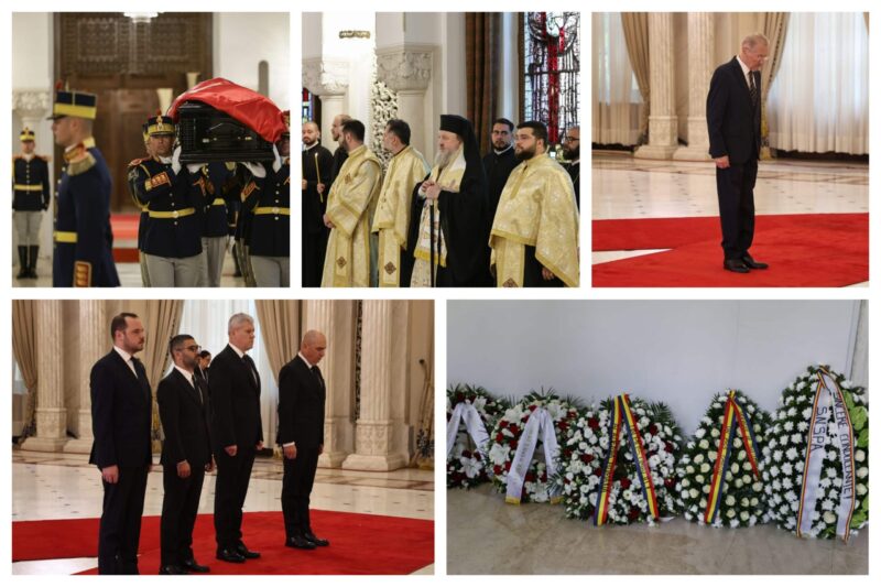 Funeralii de stat pentru Ion Iliescu. Lideri politici, foști președinți și membri ai Guvernului, la catafalcul de la Palatul Cotroceni