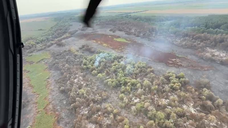 (VIDEO) A opta zi de luptă cu flăcările în Delta Dunării: 85 de hectare afectate în apropierea comunei Chilia Veche