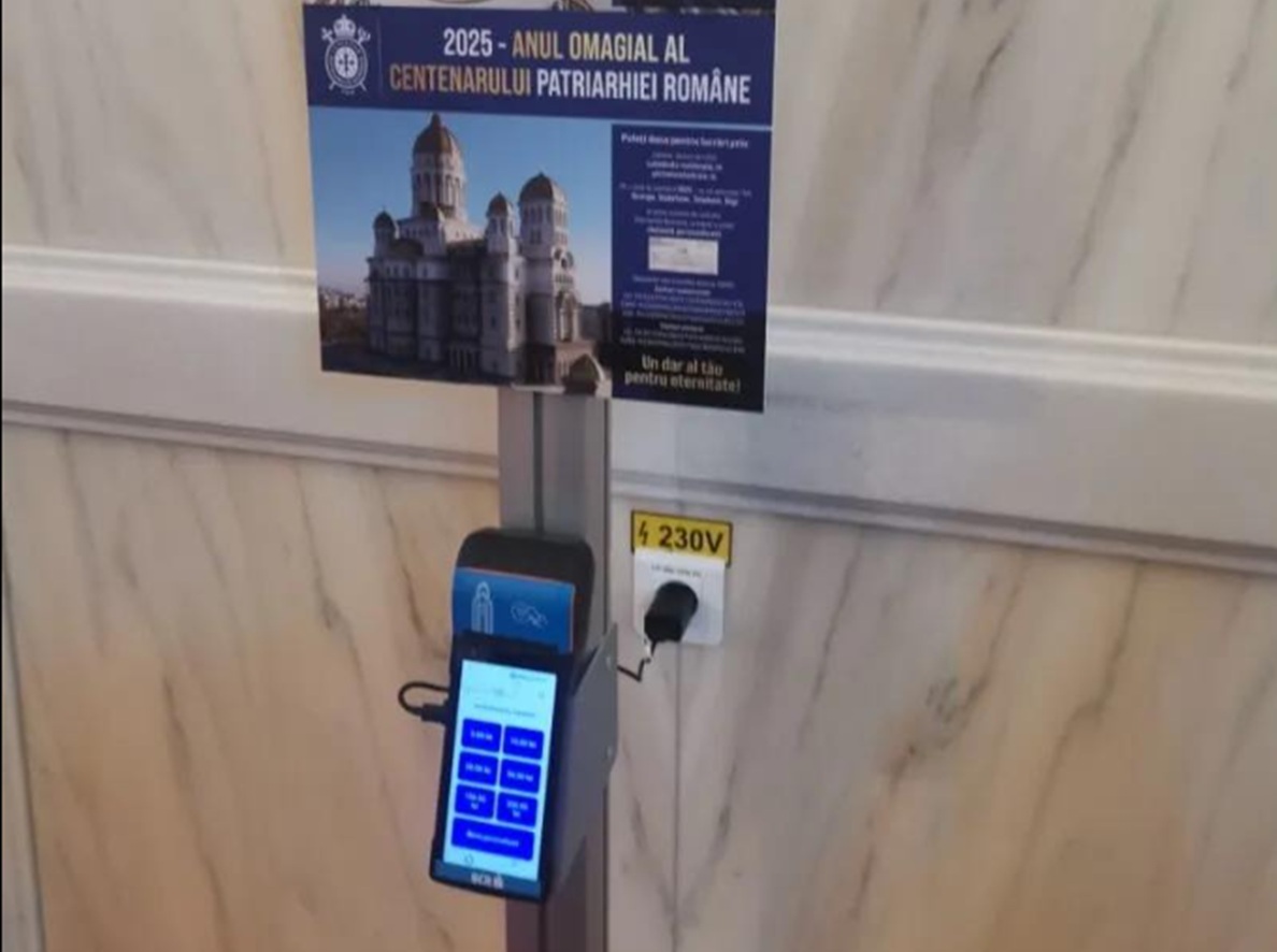 Cutia milei este istorie! POS-uri instalate în Catedrala Mântuirii Neamului, inclusiv în altar