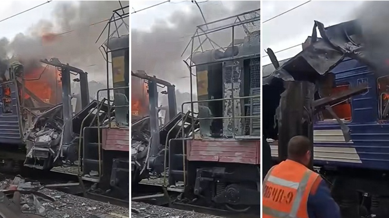 (VIDEO) Rușii au lovit un tren de pasageri în regiunea Sumî: 30 de pasageri sunt răniți