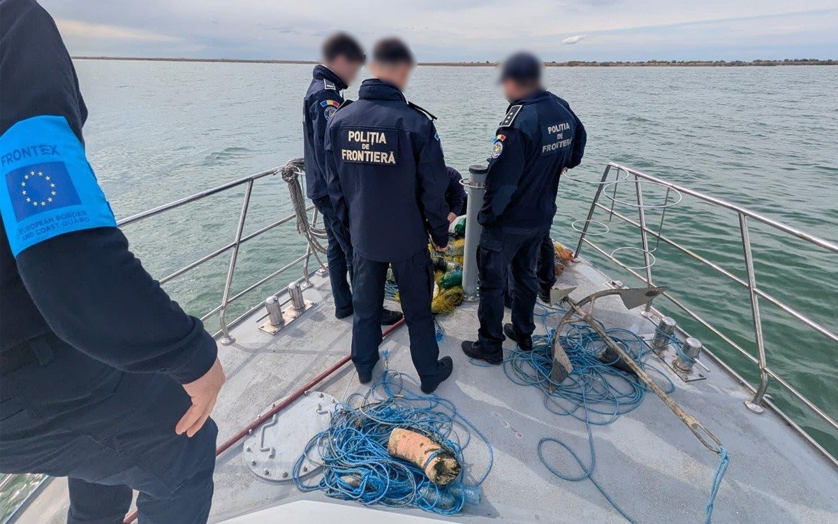 17 sturioni prinşi în plase ilegale în Marea Neagră. Au fost eliberați de poliţiştii de frontieră
