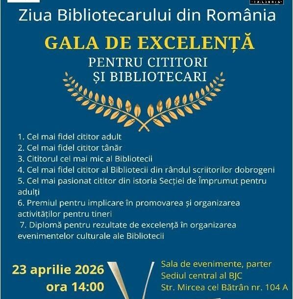 Gala de Excelență la Biblioteca Județeană „Ioan N. Roman” Constanța, de Ziua Bibliotecarului și a Cărții