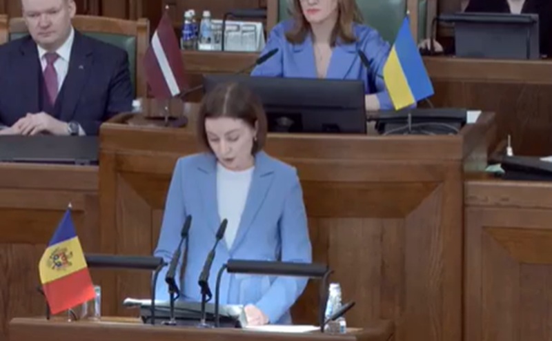 Maia Sandu, în Parlamentul Letoniei: Ceea ce este astăzi Republica Moldova a fost rupt din România