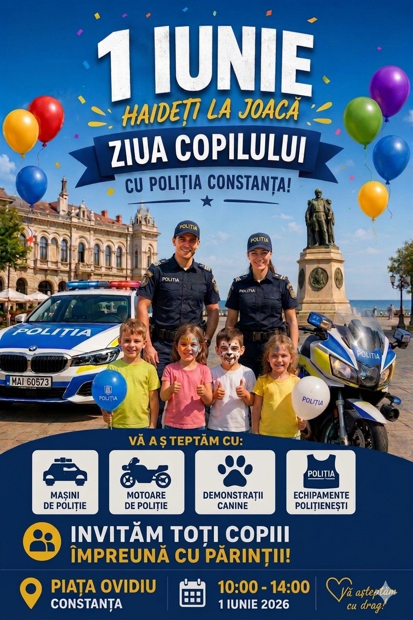 Surprize și demonstrații spectaculoase pentru copii de 1 Iunie, în Piața Ovidiu din Constanța