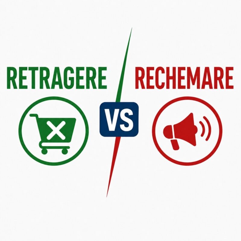 Retragere vs rechemare. ANSVSA explică diferența care contează pentru consumatori