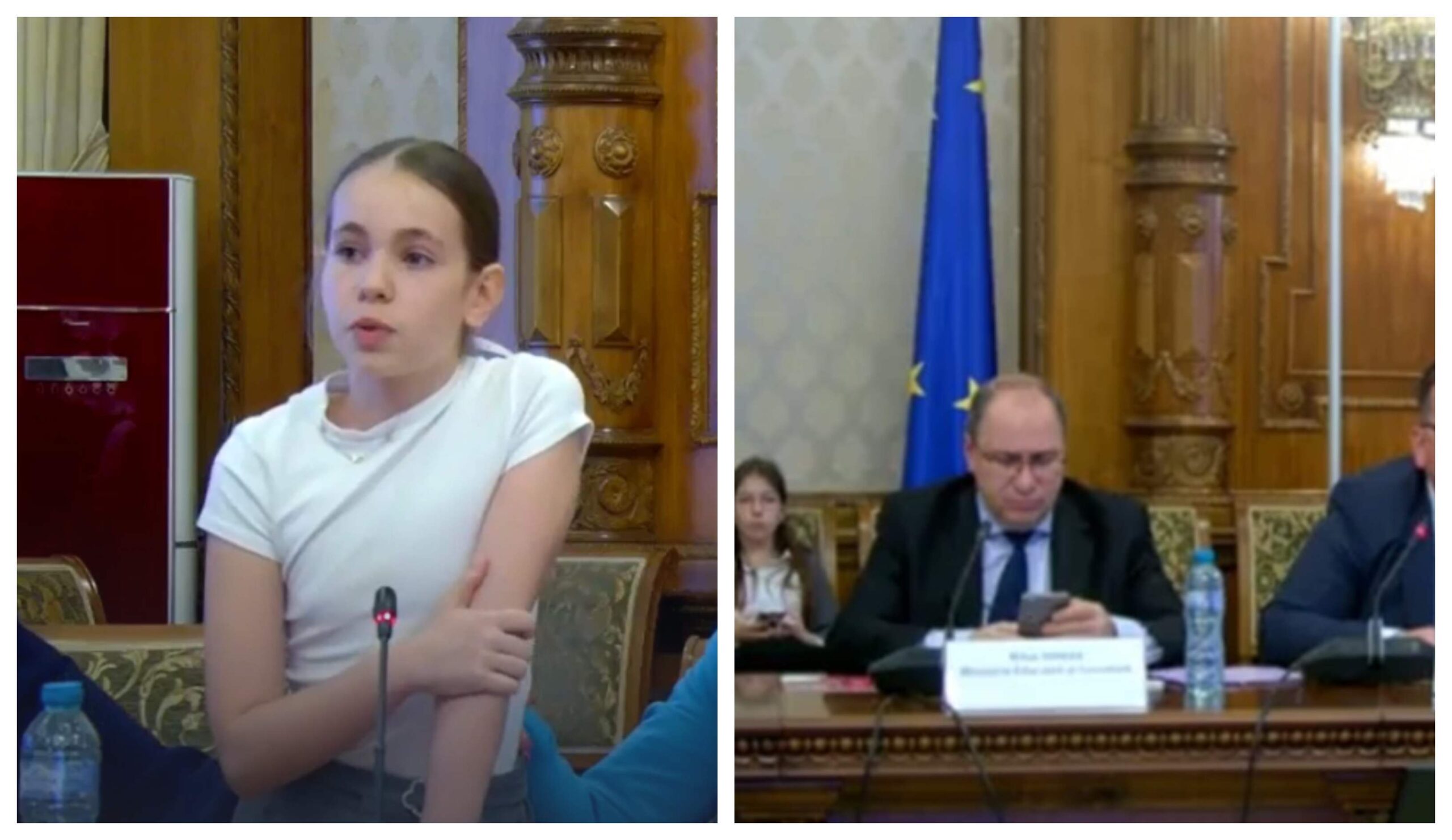 Ministrul Educației butona pe telefon în timp ce o elevă ținea un discurs în lacrimi. „Mă trezisem la ora 2:00”