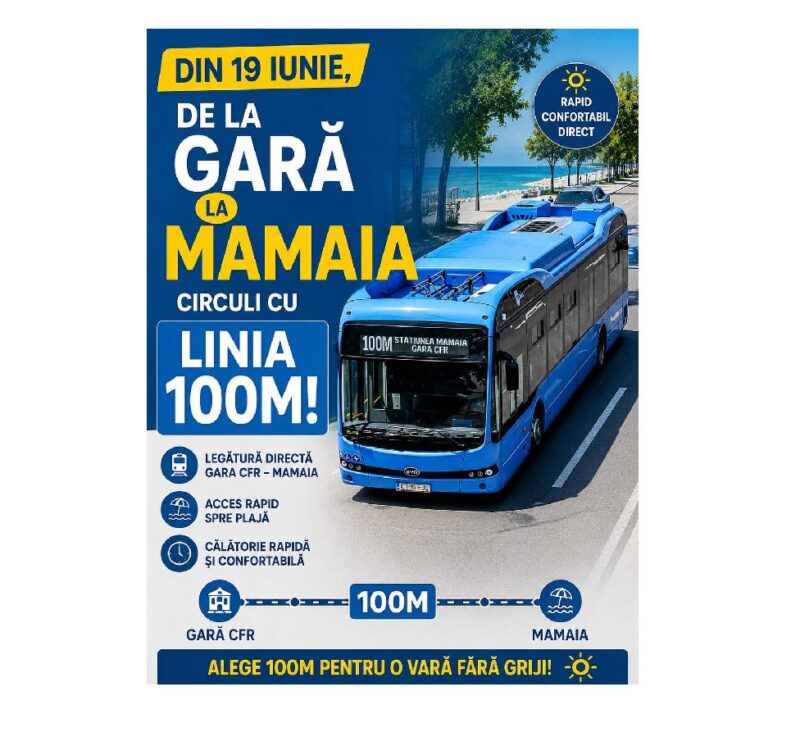 Schimbări importante în transportul public din Constanța. Linia 100M revine înainte de sezonul estival