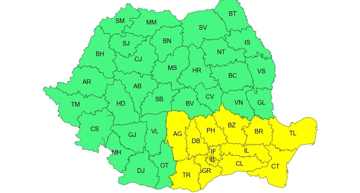 ANM avertizează. Ploi abundente și descărcări electrice în Dobrogea