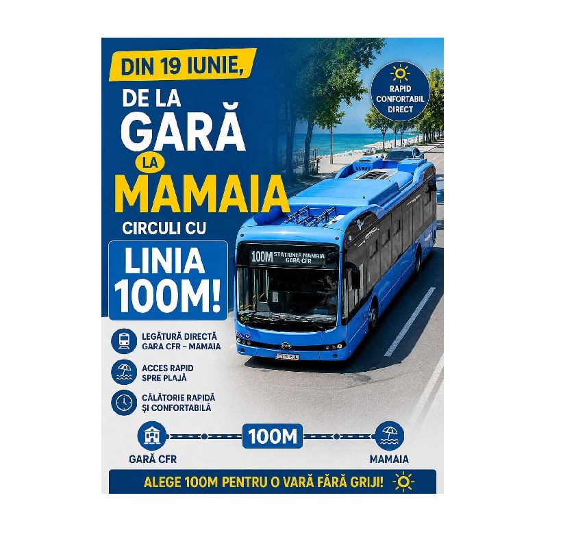 Atenție, constănțeni! Linia 100M revine în sezonul estival. Cum se modifică traseele CT Bus
