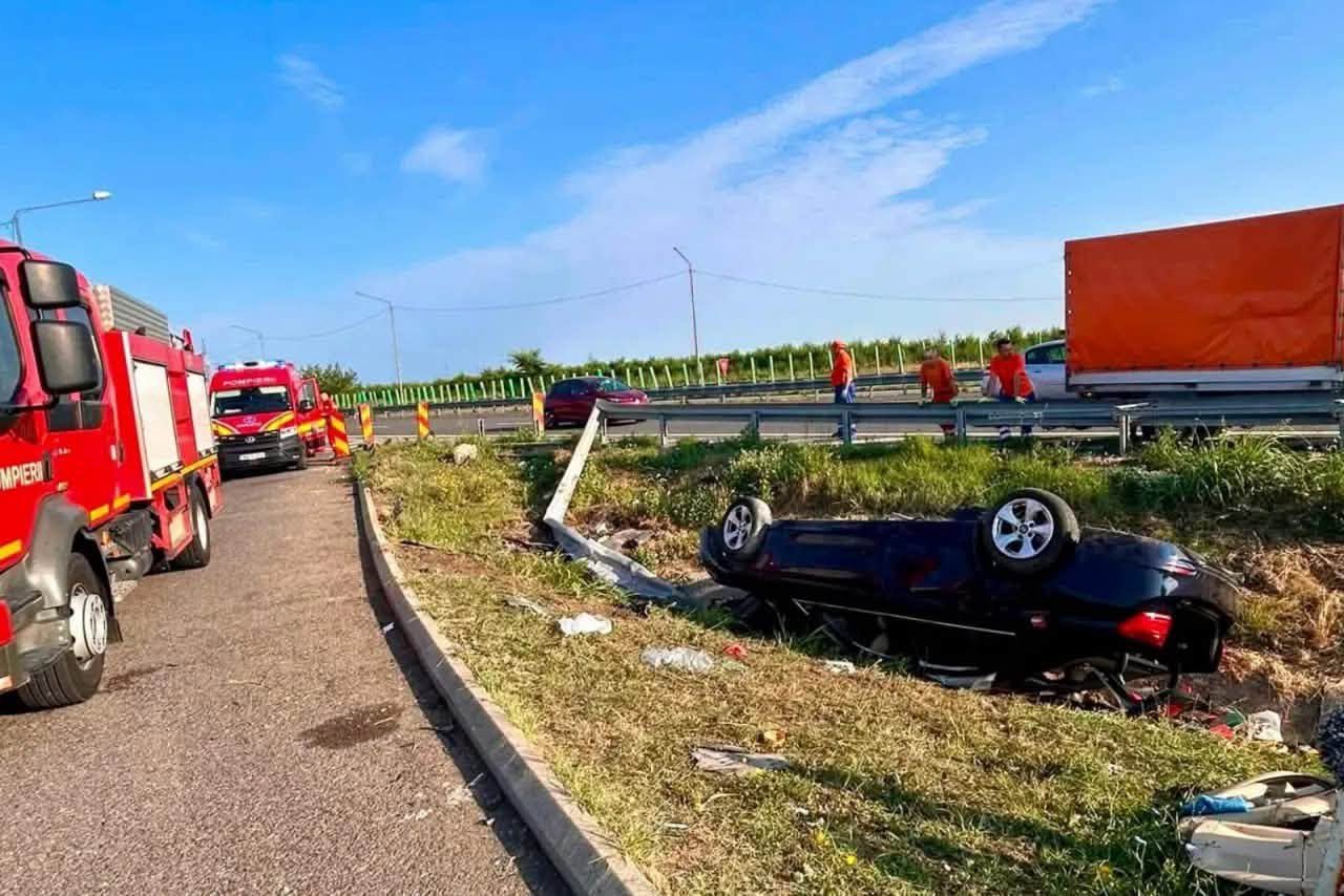 Accident mortal pe A2, spre litoral. Un tânăr a murit, trei persoane au fost rănite