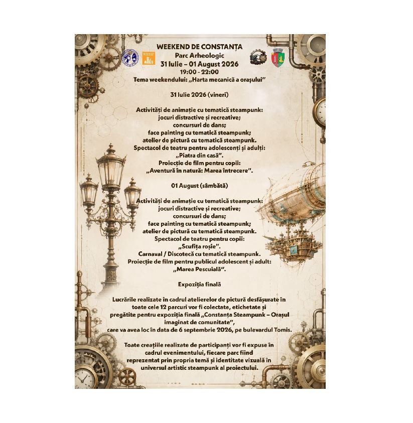 Constănțenii sunt invitați la o călătorie în universul steampunk, în Parcul Arheologic