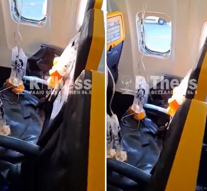 Panică la bordul unui avion Ryanair! Un geam s-a spart în zbor după o avarie la motor