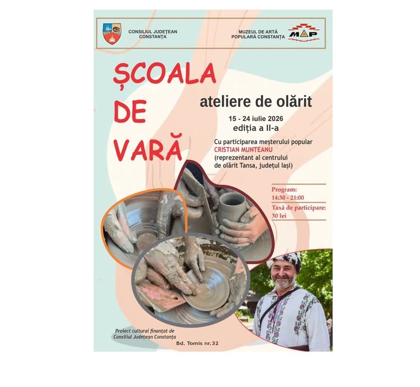 Din 15 iulie, olăritul tradițional se învață la Muzeul de Artă Populară Constanța