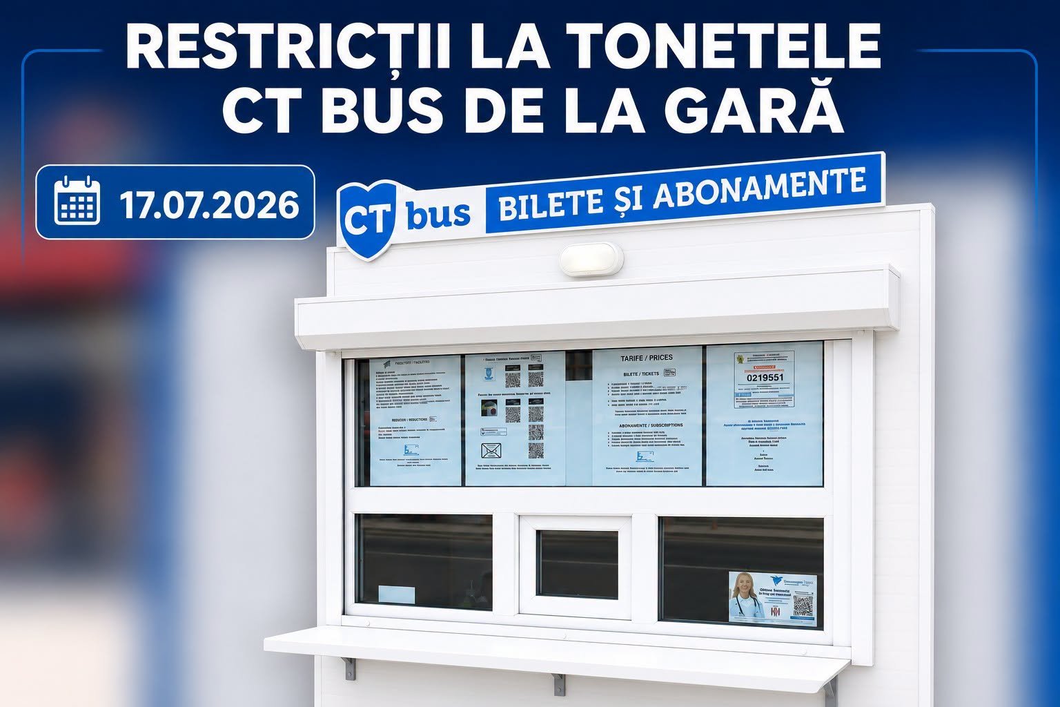 Restricții la tonetele CT BUS din zona Gării CFR