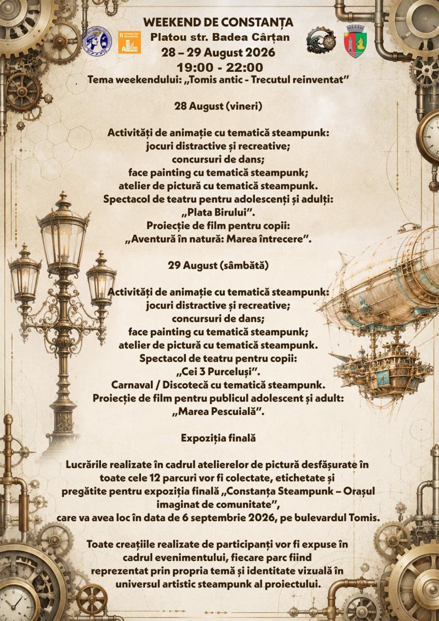 Constanța intră în universul steampunk. Două seri de spectacole, ateliere și filme pe strada Badea Cârțan