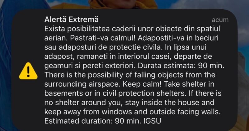 RO-ALERT în nord-estul județului Tulcea. Două ținte detectate în apropierea frontierei cu Ucraina
