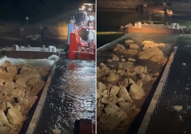 Operațiune finalizată cu succes pe Dunăre. A doua barjă a fost scufundată controlat pe brațul Bala