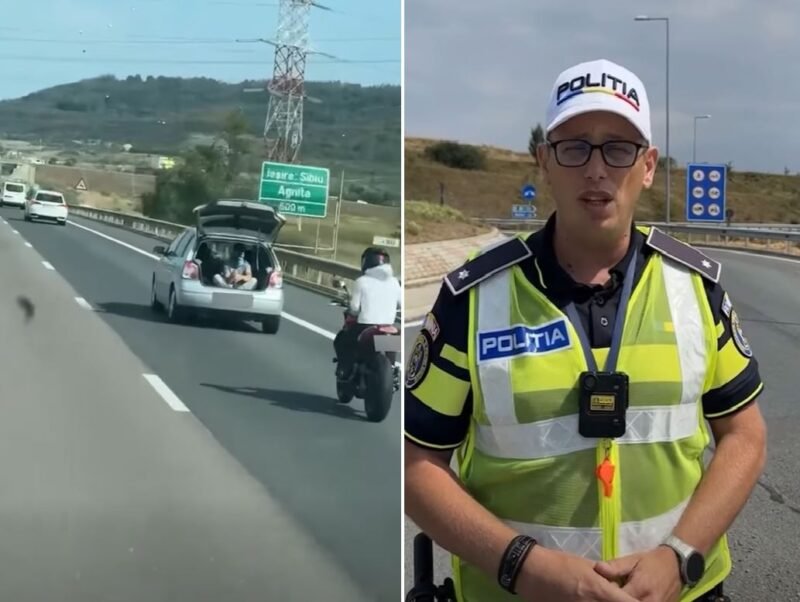 Filmări periculoase pe autostrada A1. Trei tineri au fost identificați și amendați cu 1.730 de lei