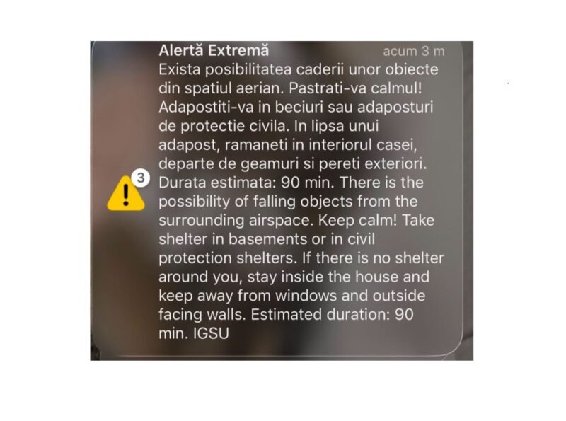 UPDATE Un nou mesaj RO-Alert în nordul județului Tulcea. Ce recomandă autoritățile