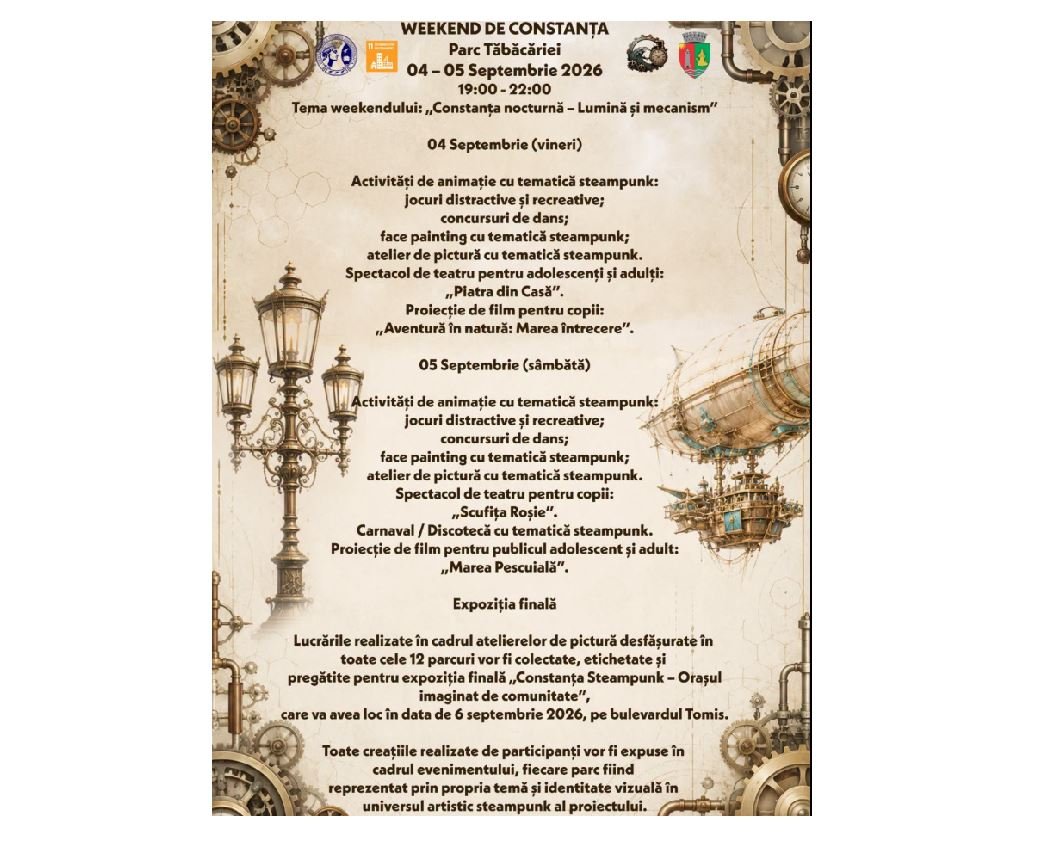 Primul weekend din septembrie, plin de evenimente la Constanța. Muzică, spectacole, filme și activități pentru întreaga familie
