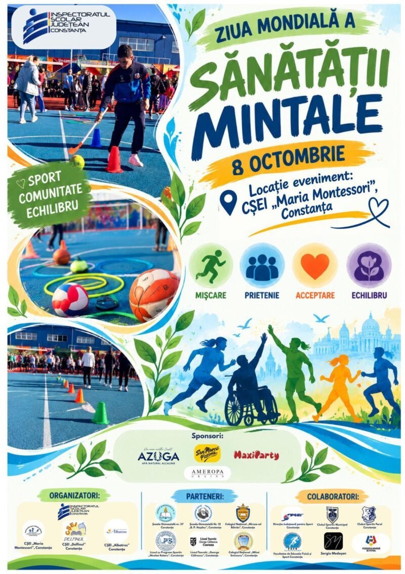 Sport Fest, ediția a II-a, la Constanța. Sportul îi aduce împreună pe elevi de Ziua Mondială a Sănătății Mintale